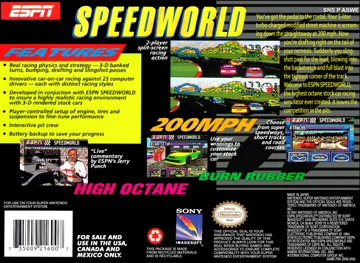 ESPN Speedworld (USA) (Beta) box cover back